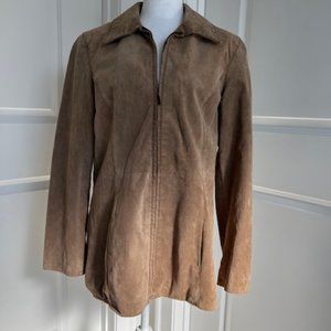 VINTAGE STYLE & CO TAN 100% LEATHER JACKET - SIZE MEDIUM